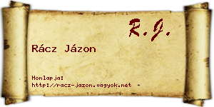 Rácz Jázon névjegykártya